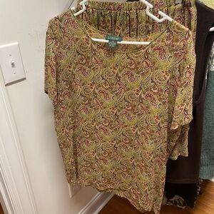 J. Crew Tan Short Sleeve Blouse